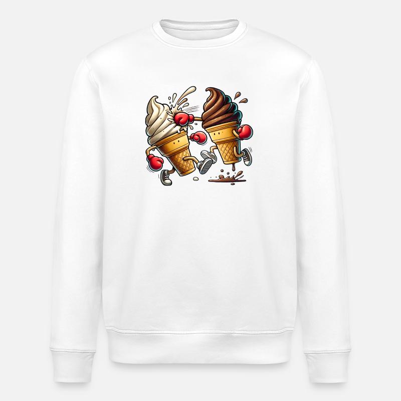 Der süße Wettkampf / Eiscreme - Stanley/Stella Unisex Bio-Sweatshirt ROLLER - Weiß