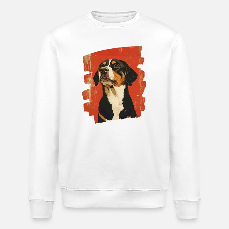 Entlebucher Sennenhund - Stanley/Stella Unisex Bio-Sweatshirt ROLLER - Weiß