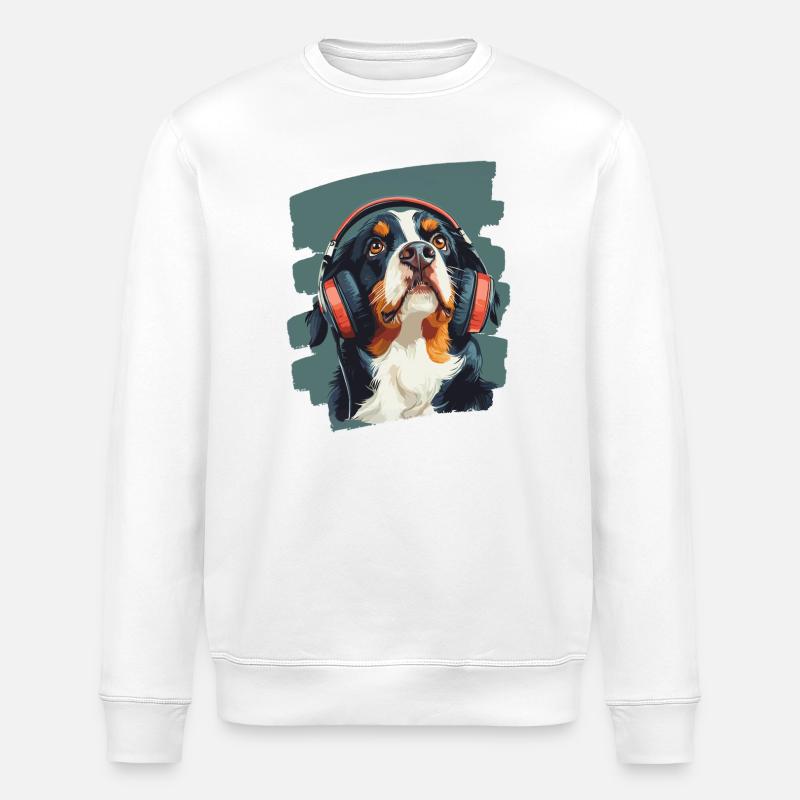 Entlebucher Sennenhund - Stanley/Stella Unisex Bio-Sweatshirt ROLLER - Weiß