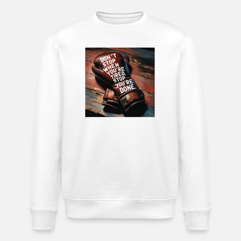 Kampfgeist auf Boxhandschuh - Stanley/Stella Unisex Bio-Sweatshirt ROLLER - Weiß