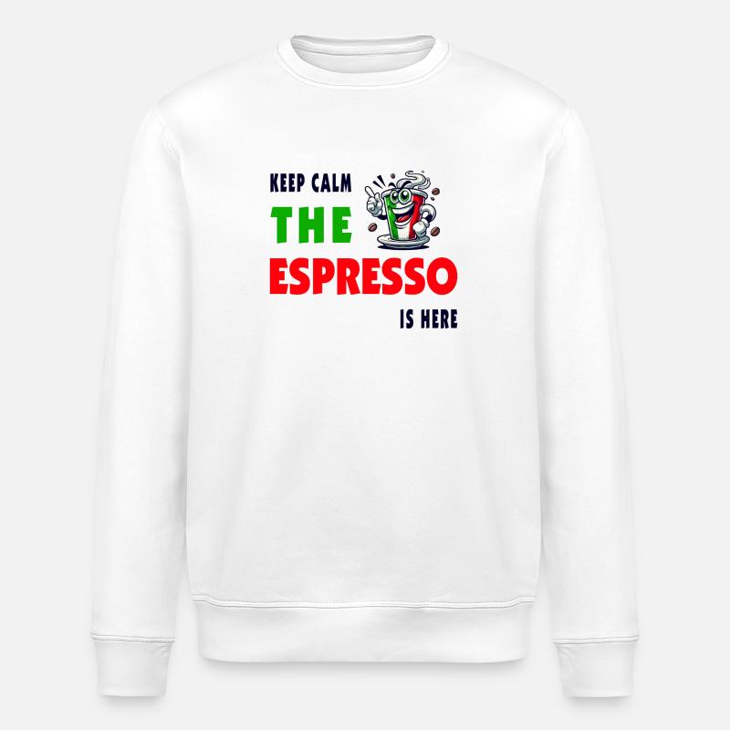 Espresso Italie / Café Design - Sweat bio ROLLER Stanley/Stella Unisexe - blanc