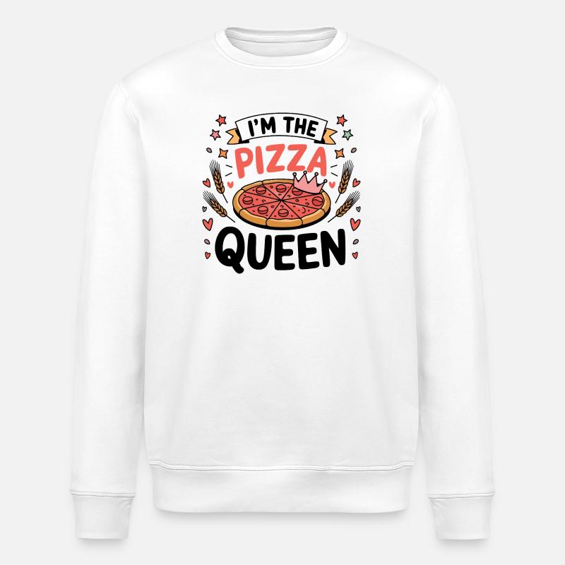 Ich bin die Pizza-Queen - Stanley/Stella Unisex Bio-Sweatshirt ROLLER - Weiß