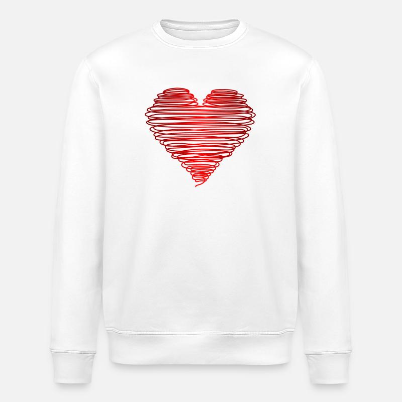 motiv_herz_rot - Stanley/Stella Unisex Bio-Sweatshirt ROLLER - Weiß