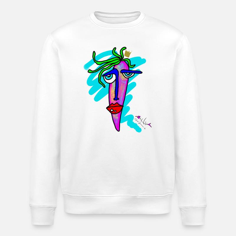 Farbiges Gesicht  - Stanley/Stella Unisex Bio-Sweatshirt ROLLER - Weiß