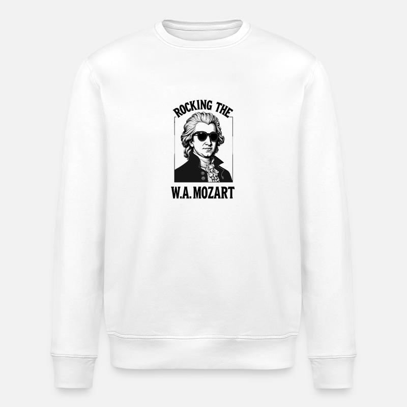 Rocking Mozart Classical Music Classical Composer - Stanley/Stella ROLLER Unisex Organic Sweatshirt - white
