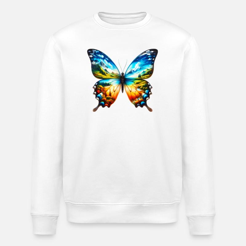 Papillon - Sweat bio ROLLER Stanley/Stella Unisexe - blanc