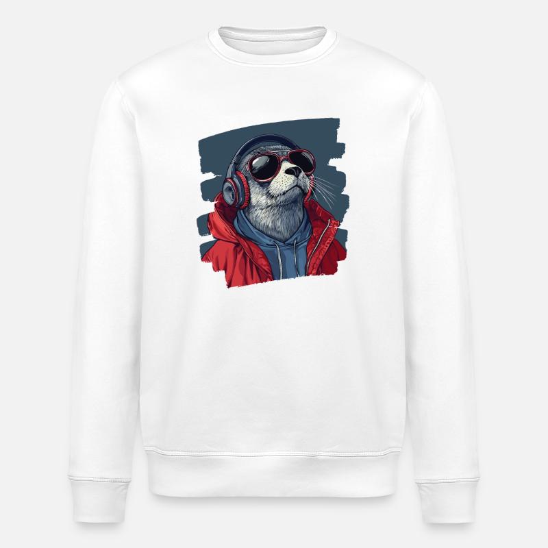 Phoque - Sweat bio ROLLER Stanley/Stella Unisexe - blanc