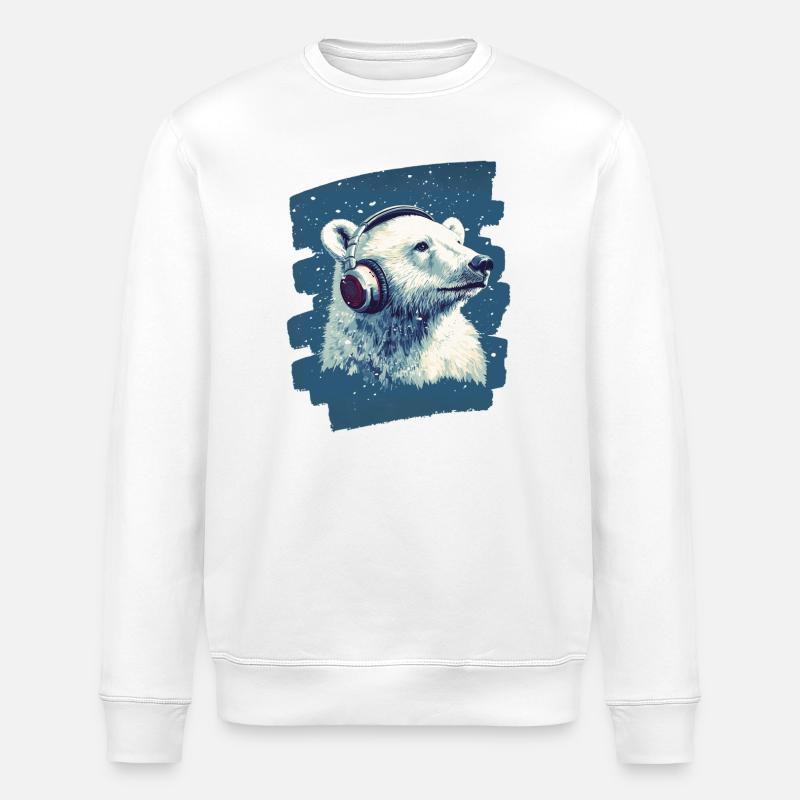 Ours blanc - Sweat bio ROLLER Stanley/Stella Unisexe - blanc