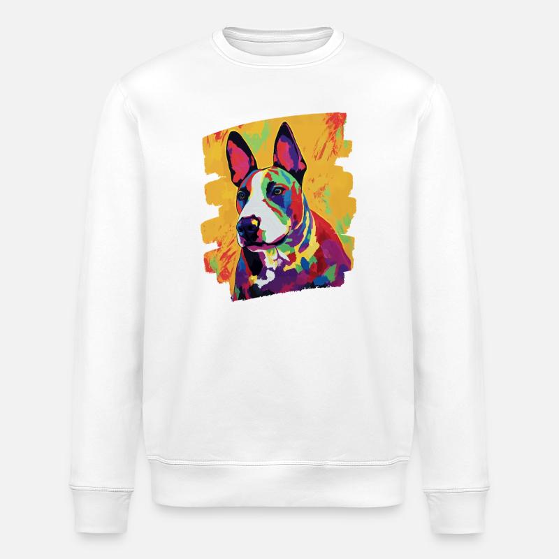 Bullterrier Kampfhund - Stanley/Stella Unisex Bio-Sweatshirt ROLLER - Weiß