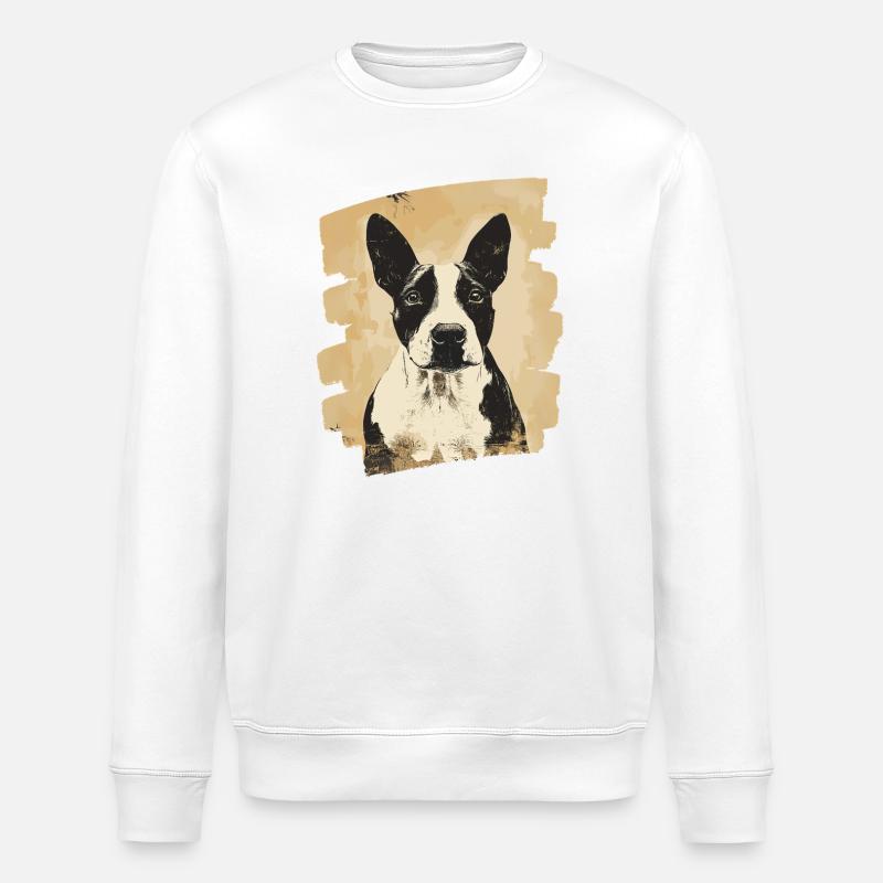 Bullterrier Kampfhund Hunderasse - Stanley/Stella Unisex Bio-Sweatshirt ROLLER - Weiß