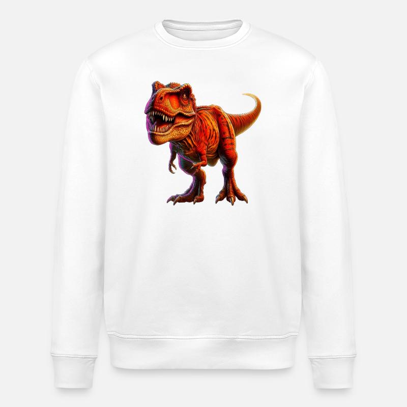 Dinosaur - Stanley/Stella ROLLER Unisex Organic Sweatshirt - white
