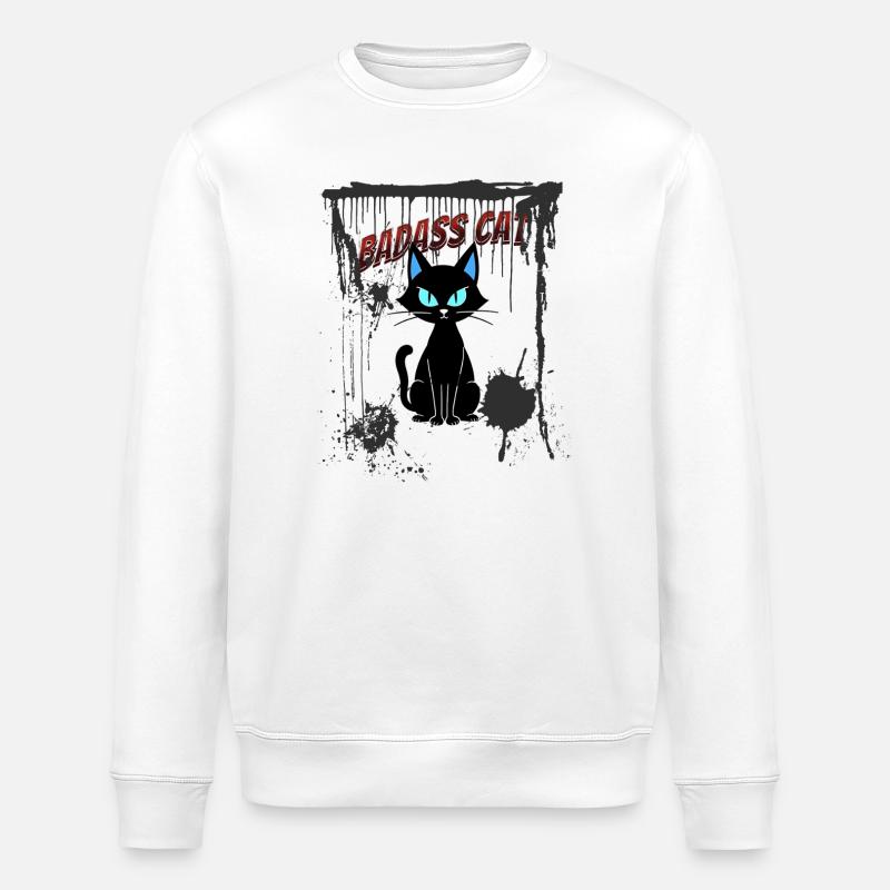 Chat dur à cuire - Sweat bio ROLLER Stanley/Stella Unisexe - blanc