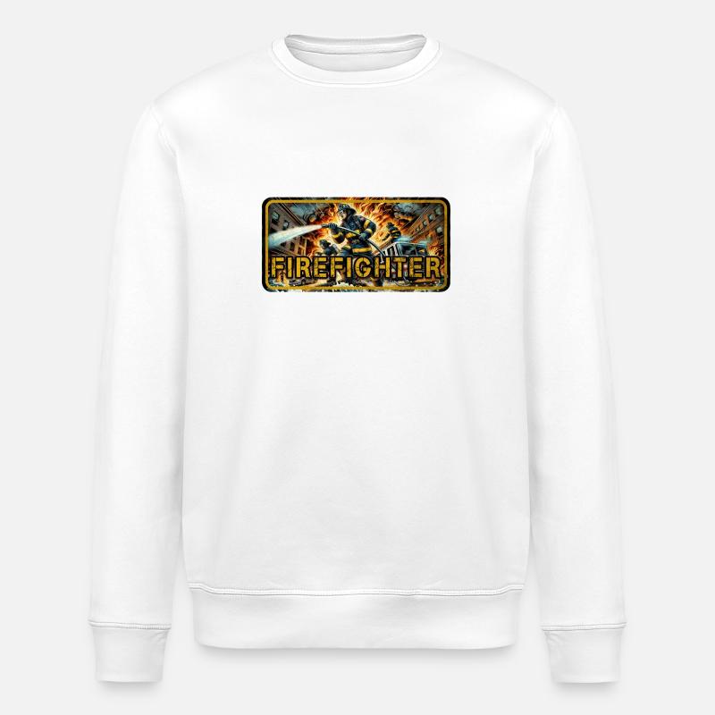 Fire Brigade Design - Stanley/Stella ROLLER Unisex Organic Sweatshirt - white