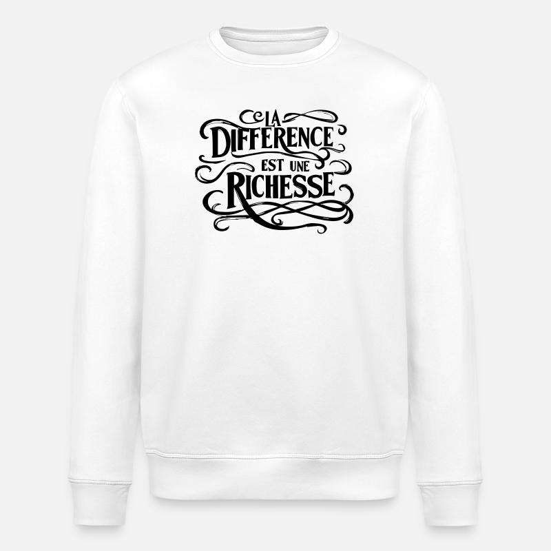 La différence est une richesse  - Sweat bio ROLLER Stanley/Stella Unisexe - blanc