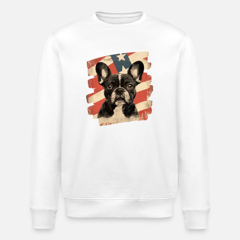 Bouledogue français Frenchie - Sweat bio ROLLER Stanley/Stella Unisexe - blanc
