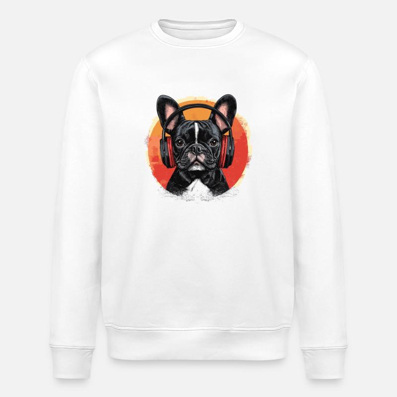 Bouledogue français Frenchie - Sweat bio ROLLER Stanley/Stella Unisexe - blanc