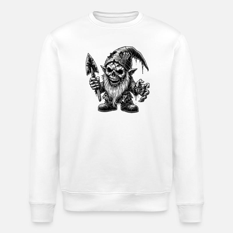 Zombie Dwarf from Hell - Stanley/Stella ROLLER Unisex Organic Sweatshirt - white