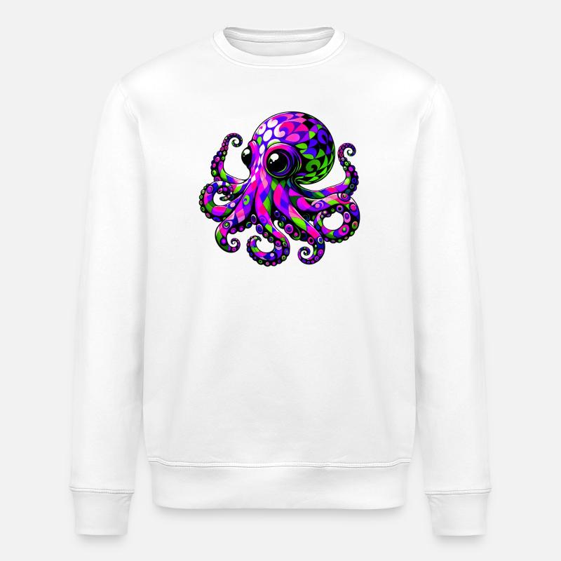 Krake - Stanley/Stella Unisex Bio-Sweatshirt ROLLER - Weiß