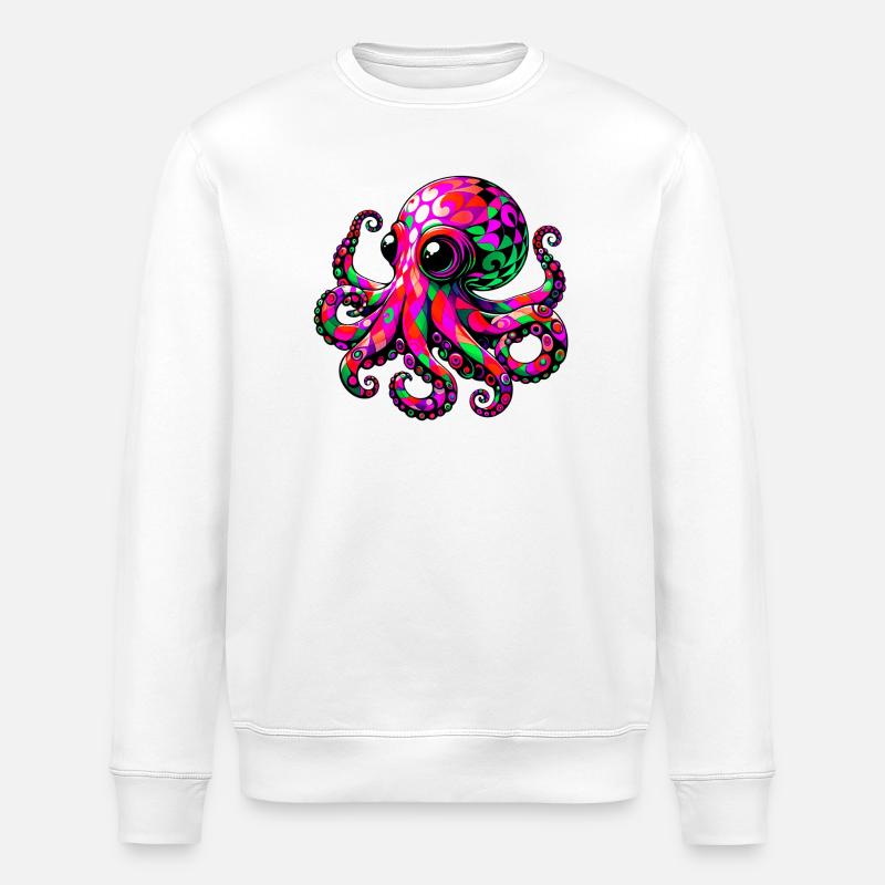 Octopus - Stanley/Stella ROLLER Unisex Organic Sweatshirt - white
