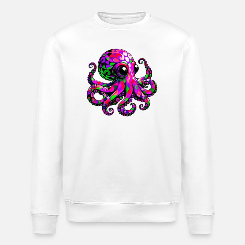 Pieuvre - Sweat bio ROLLER Stanley/Stella Unisexe - blanc