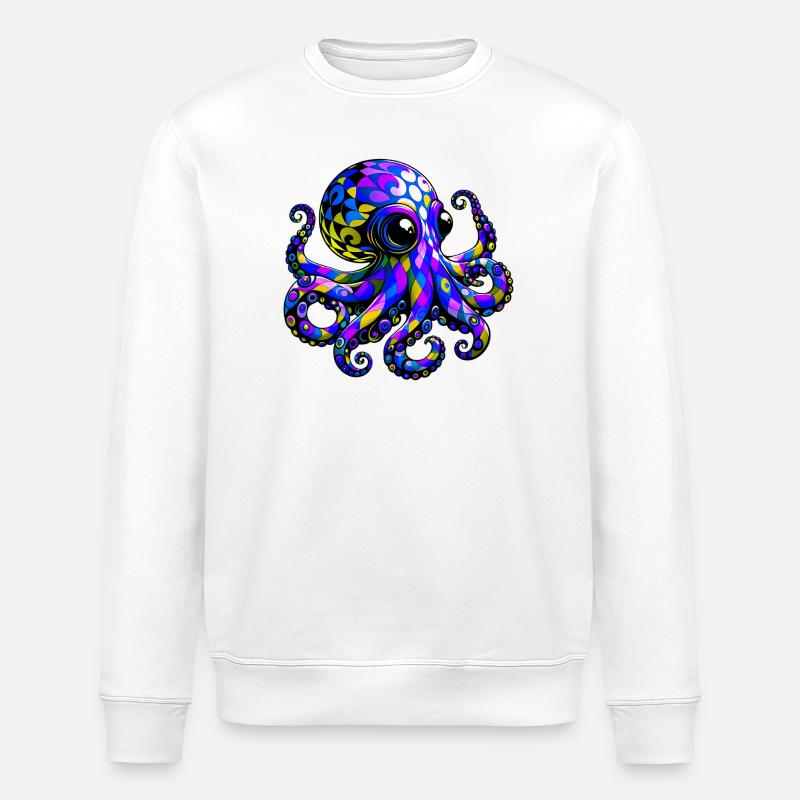 Octopus - Stanley/Stella ROLLER Unisex Organic Sweatshirt - white