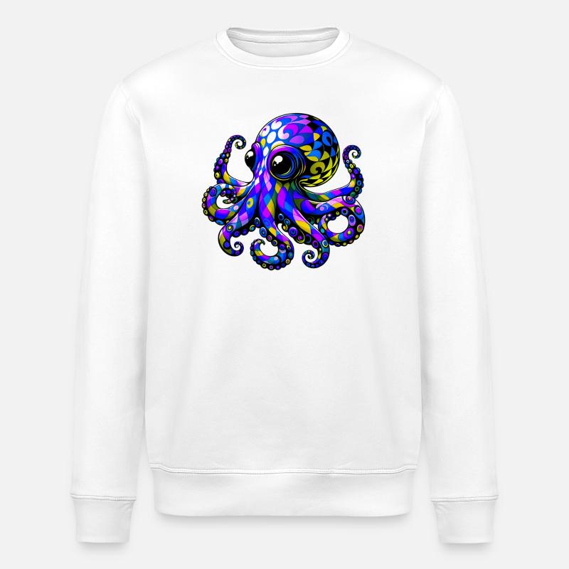 Octopus - Stanley/Stella ROLLER Unisex Organic Sweatshirt - white