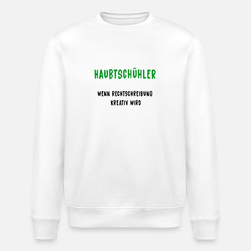 Haubtschühler – Kreative Rechtschreibung - Stanley/Stella Unisex Bio-Sweatshirt ROLLER - Weiß