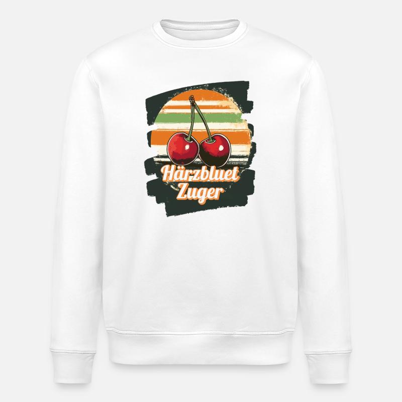 Härzbluetzuger Zuger Chriesi Cerises Canton Zoug - Sweat bio ROLLER Stanley/Stella Unisexe - blanc