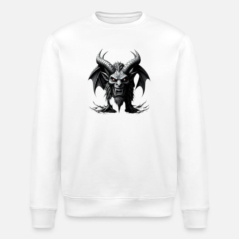 Redoutable Démon avec des cornes et des ailes de chauve-souris - Sweat bio ROLLER Stanley/Stella Unisexe - blanc