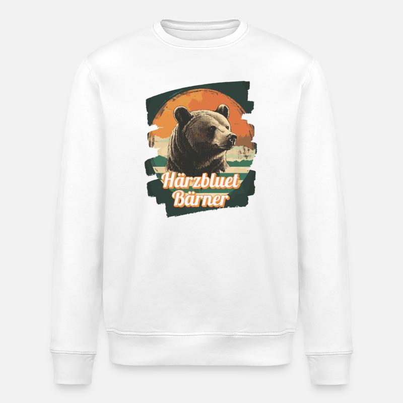Härzbluetbärner Bärner Berner Härzbluetberner - Stanley/Stella Unisex Bio-Sweatshirt ROLLER - Weiß