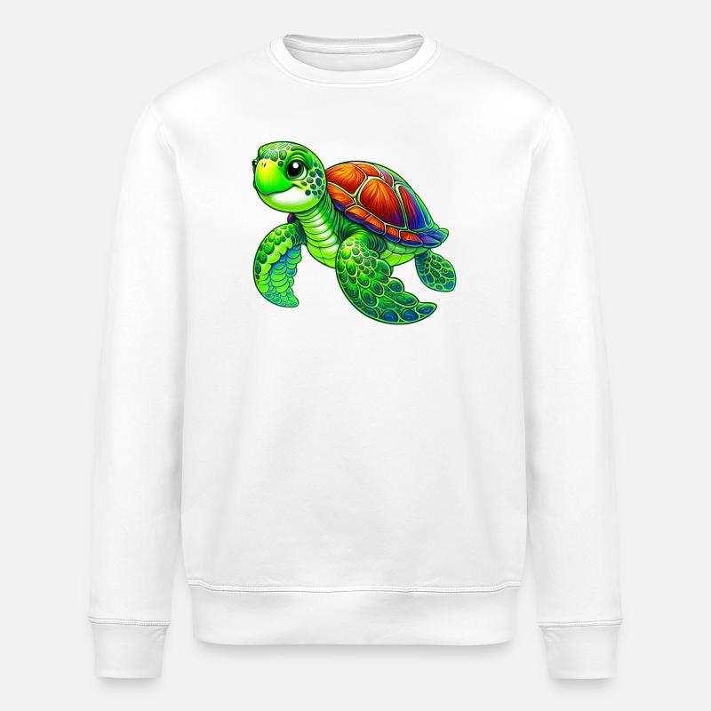 Turtle - Stanley/Stella ROLLER Unisex Organic Sweatshirt - white