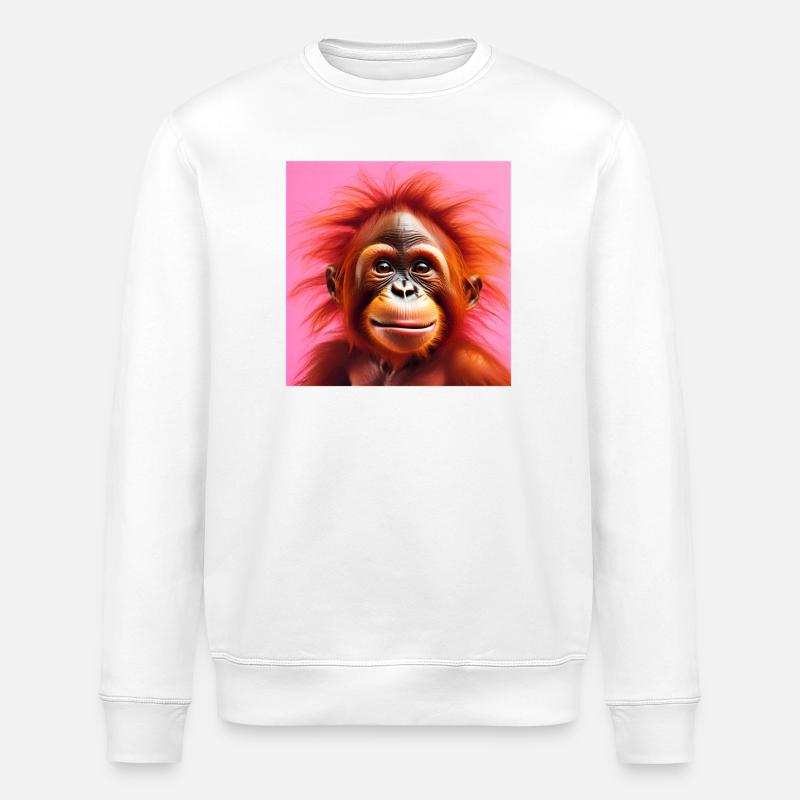 orangutan, primate, monkey - Stanley/Stella ROLLER Unisex Organic Sweatshirt - white