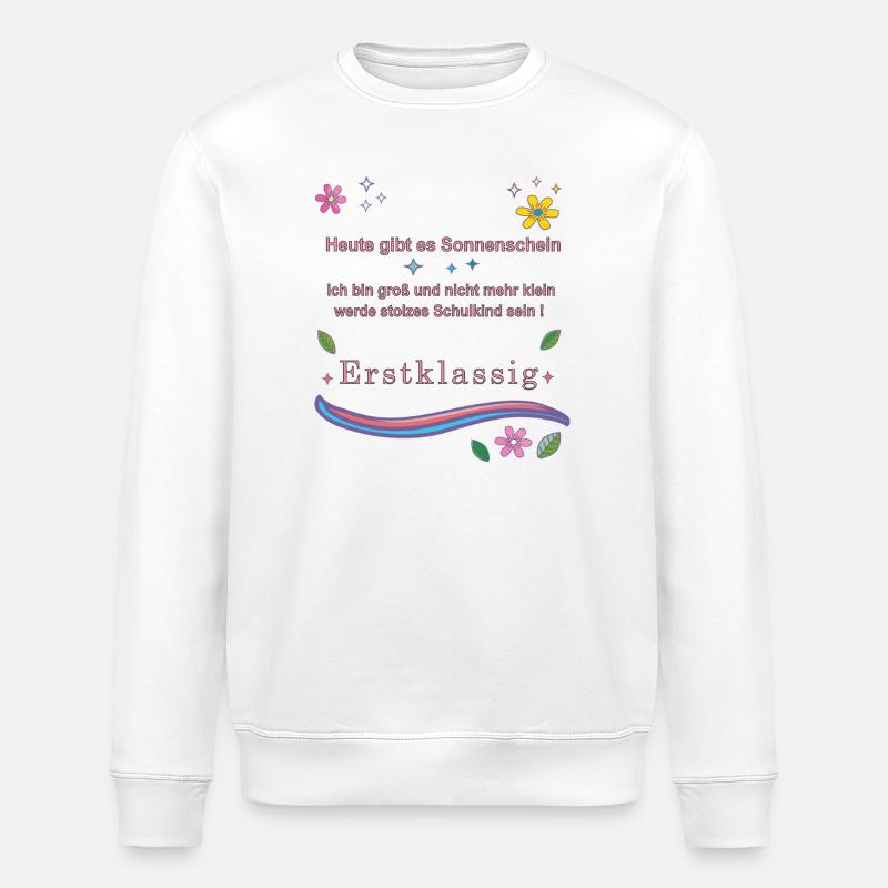 School Child First Class - Stanley/Stella ROLLER Unisex Organic Sweatshirt - white