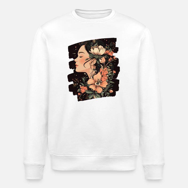 Spring Spring Beginning Flowers - Stanley/Stella ROLLER Unisex Organic Sweatshirt - white