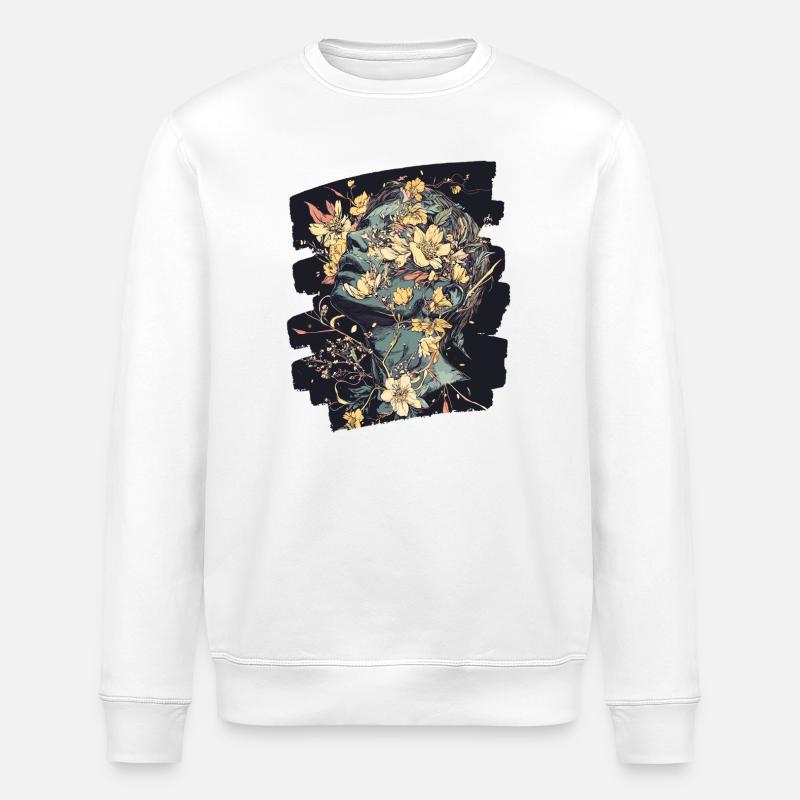 Frühling Frühlingsanfang Blumen - Stanley/Stella Unisex Bio-Sweatshirt ROLLER - Weiß