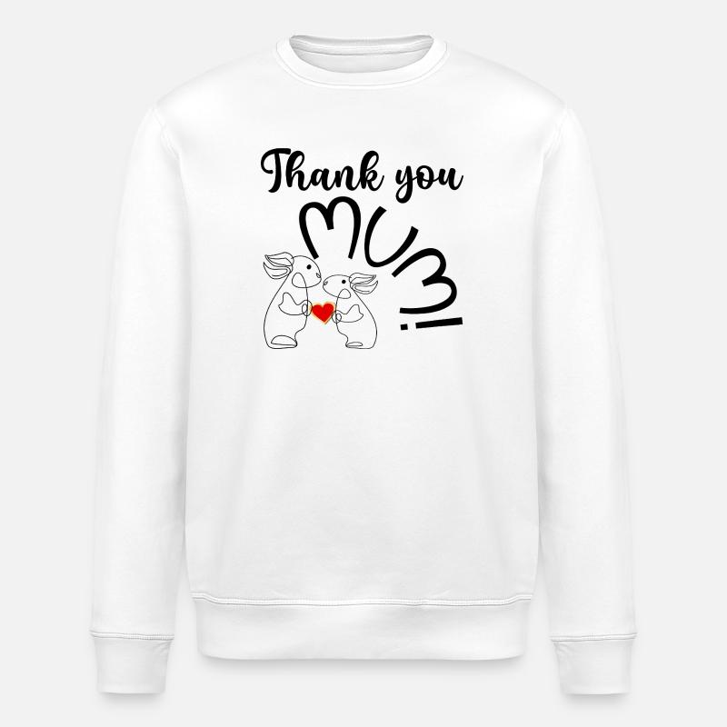 HERZ LIEBE DANKE MAMA KIND - Stanley/Stella Unisex Bio-Sweatshirt ROLLER - Weiß