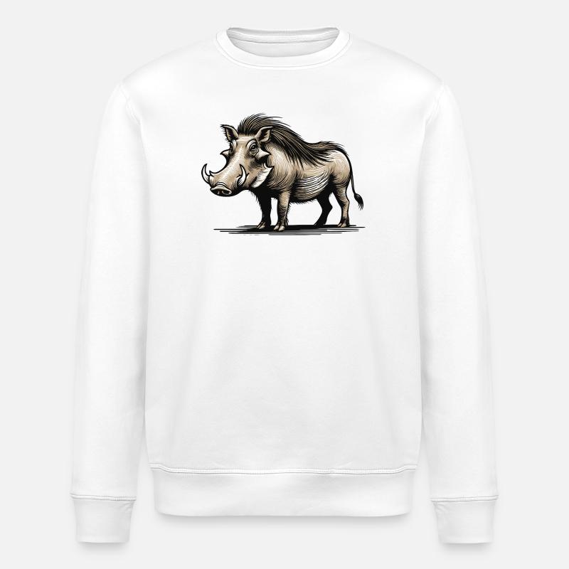 Warthog - Stanley/Stella ROLLER Unisex Organic Sweatshirt - white