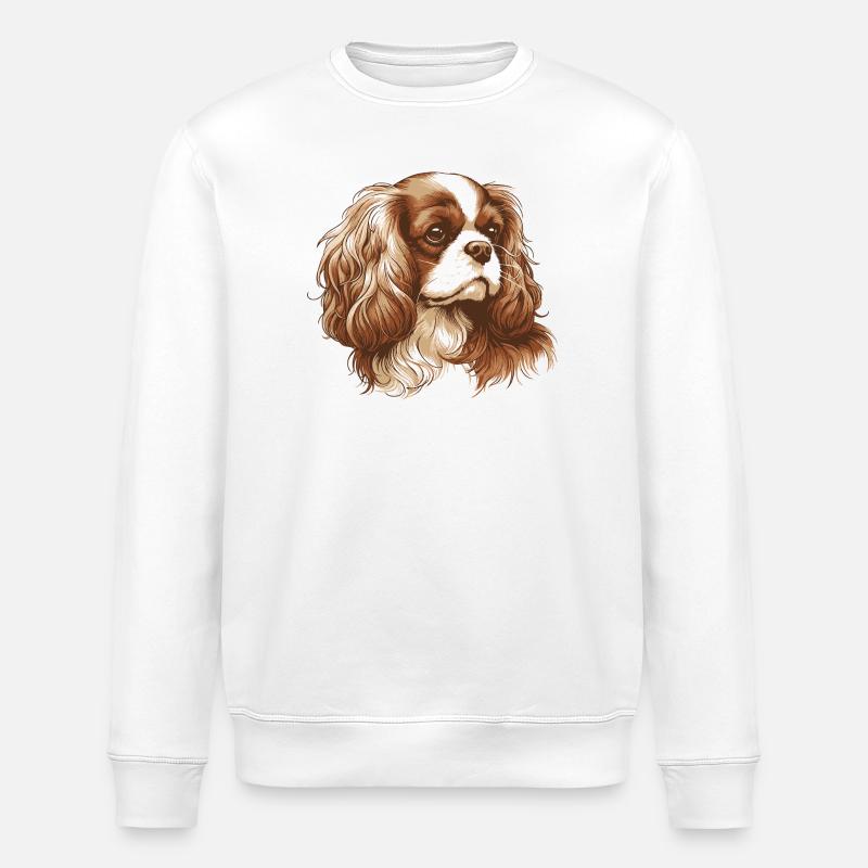 Cavalier King Charles Spaniel - Stanley/Stella Unisex Bio-Sweatshirt ROLLER - Weiß