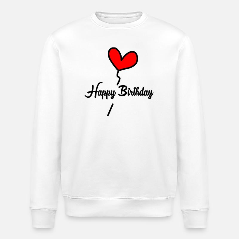 HAPPY BIRTHDAY. JOYEUX ANNIVERSAIRE. ANNIVERSAIRE. - Sweat bio ROLLER Stanley/Stella Unisexe - blanc