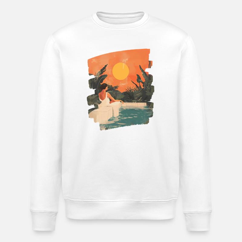 Détente Méditation Prendre soin de soi - Sweat bio ROLLER Stanley/Stella Unisexe - blanc