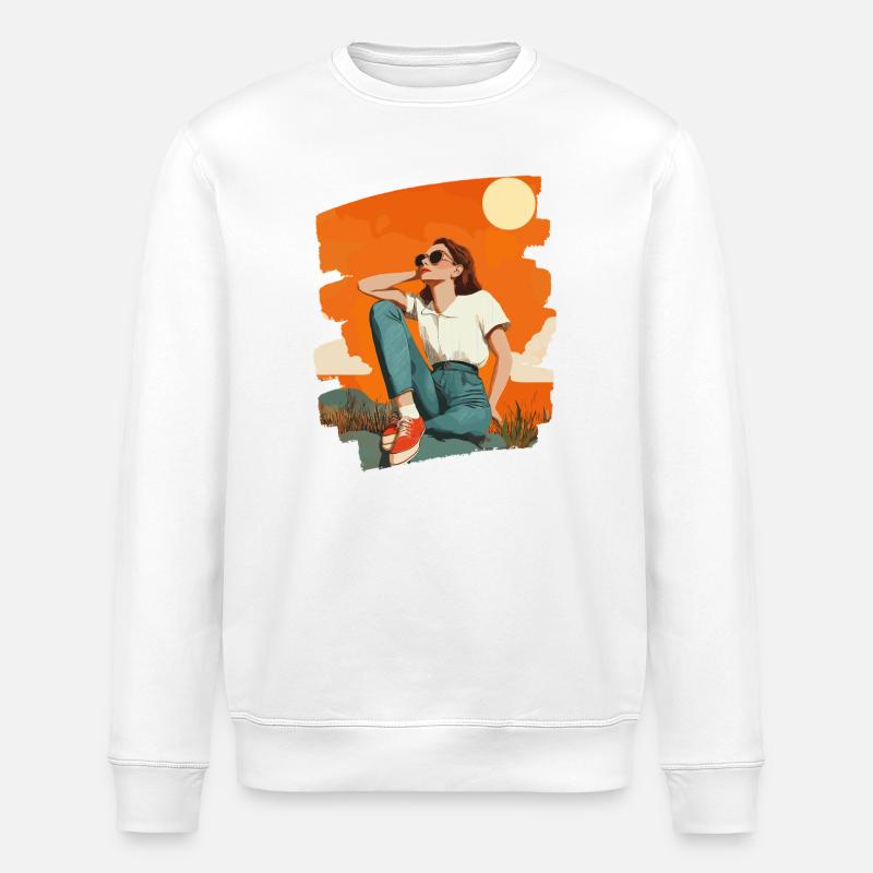 Relax Meditation Selfcare Me-Time - Stanley/Stella Unisex Bio-Sweatshirt ROLLER - Weiß
