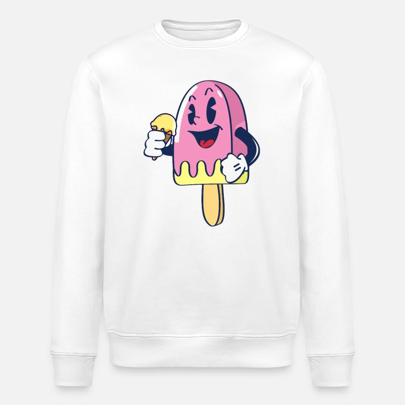 Fröhlicher Kindereis Charakter Eiscreme Eis - Sweat bio ROLLER Stanley/Stella Unisexe - blanc