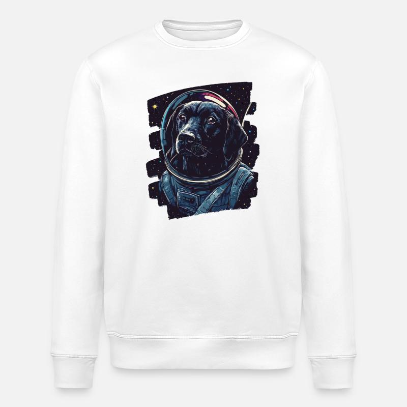 Labrador Astronaut - Stanley/Stella Unisex Bio-Sweatshirt ROLLER - Weiß