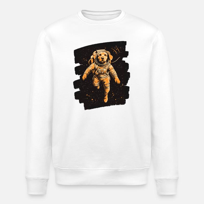 Astronaute du Labrador - Sweat bio ROLLER Stanley/Stella Unisexe - blanc