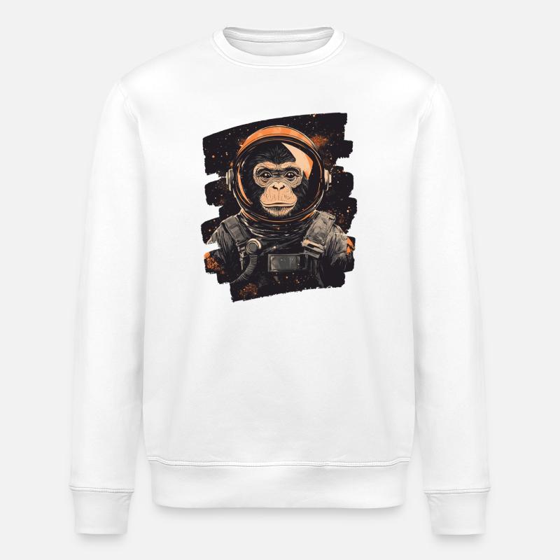 Affe Astronaut - Stanley/Stella Unisex Bio-Sweatshirt ROLLER - Weiß