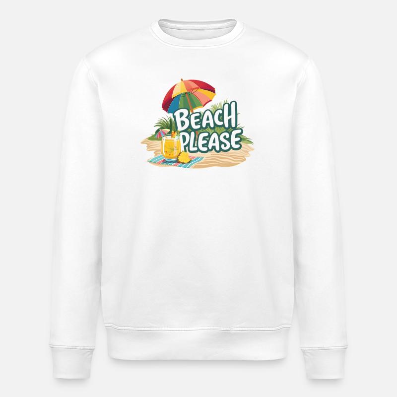 Été - Plage s’il vous plaît - Sweat bio ROLLER Stanley/Stella Unisexe - blanc