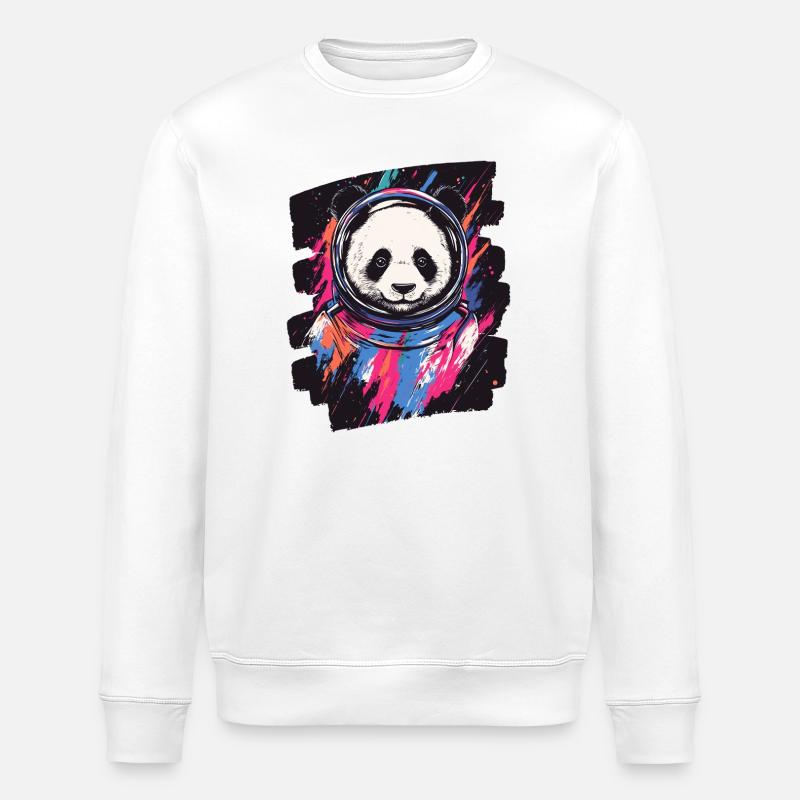 Panda Astronaut - Stanley/Stella Unisex Bio-Sweatshirt ROLLER - Weiß