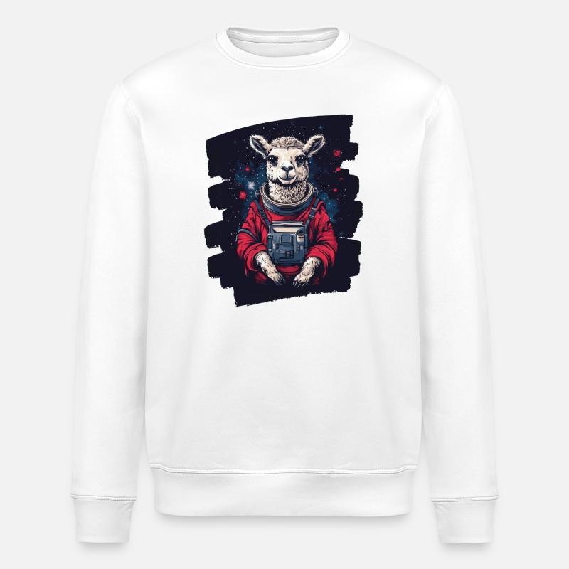 Lama Astronaut - Stanley/Stella Unisex Bio-Sweatshirt ROLLER - Weiß