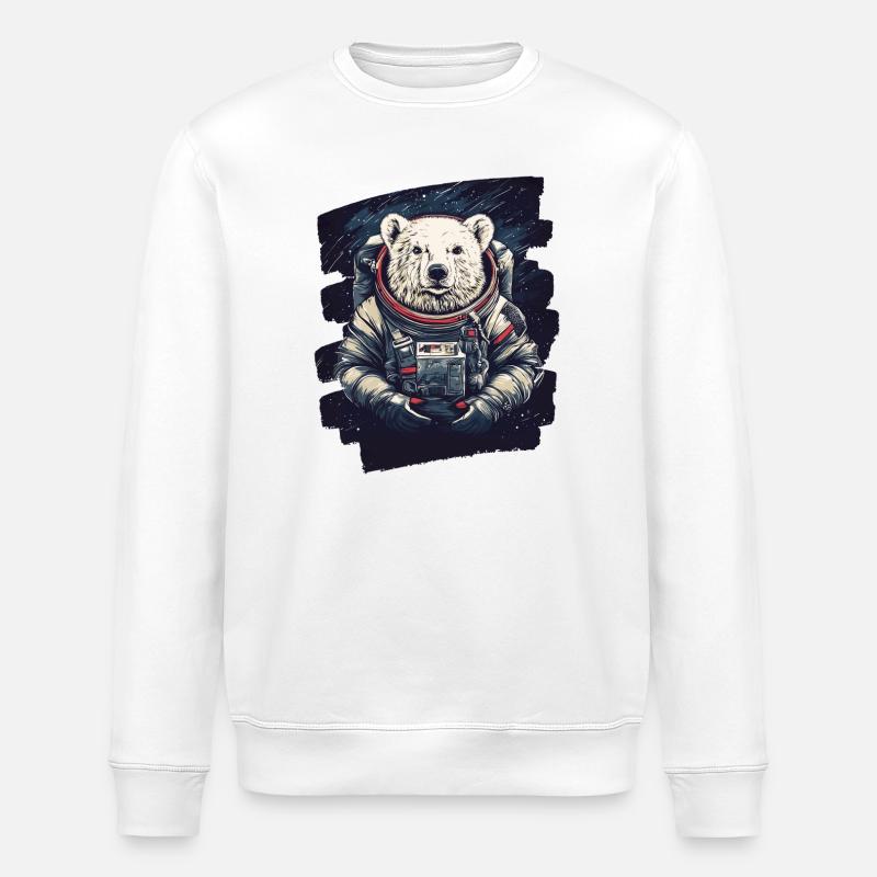 Ours polaire astronaute - Sweat bio ROLLER Stanley/Stella Unisexe - blanc