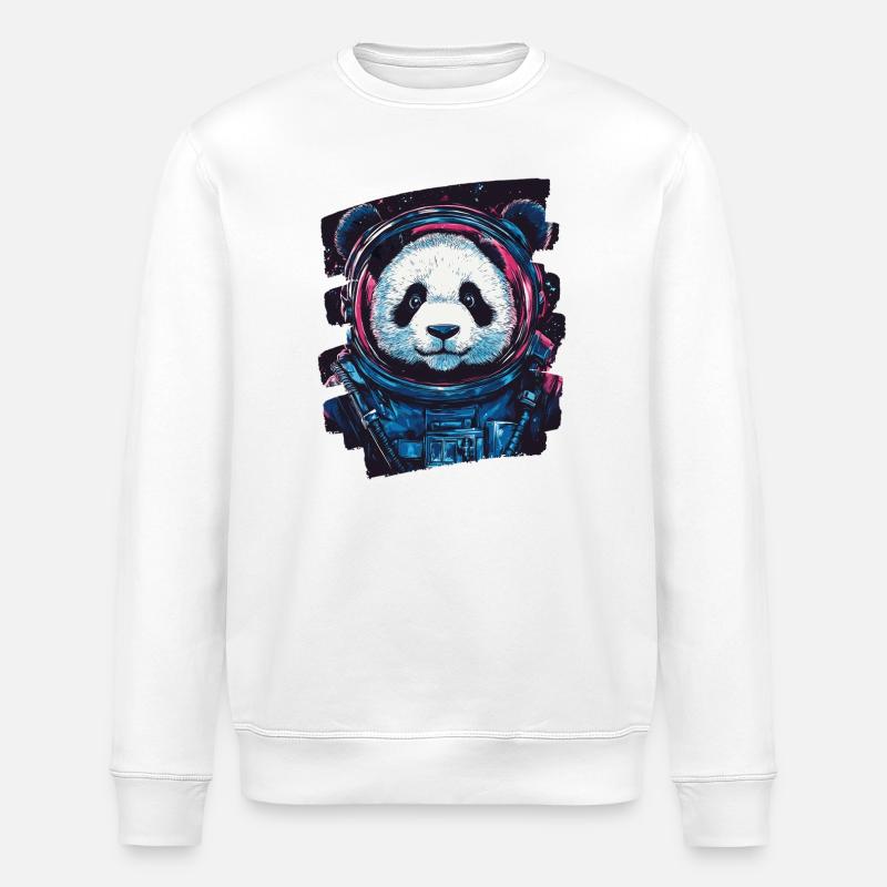Panda Astronaute - Sweat bio ROLLER Stanley/Stella Unisexe - blanc